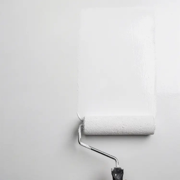 White Ceiling Painting with Paint Roller
