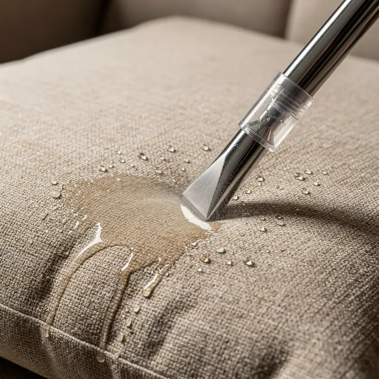 Upholstery Steam Cleaning on Sofa Cushion