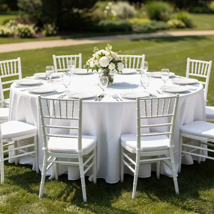 Elegant Outdoor Garden Party Banquet Table Setup