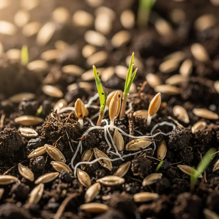 Grass Seed Germination in Fertile Soil