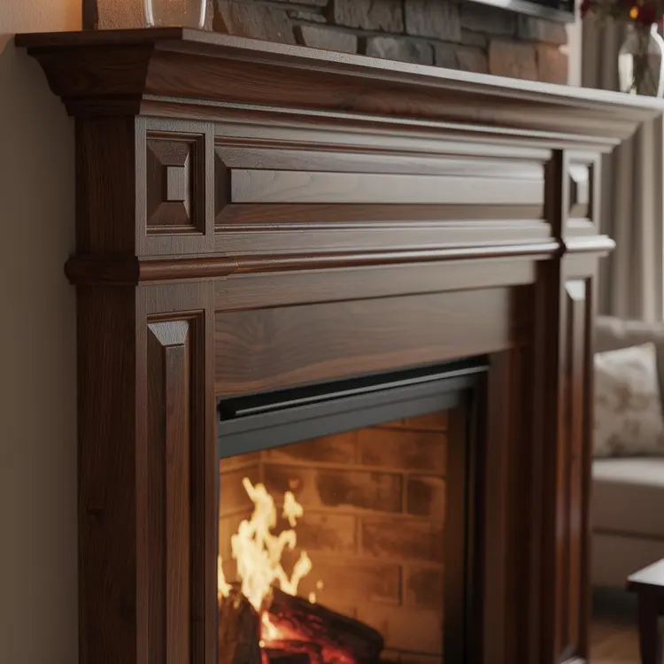 Custom Hardwood Fireplace Mantel