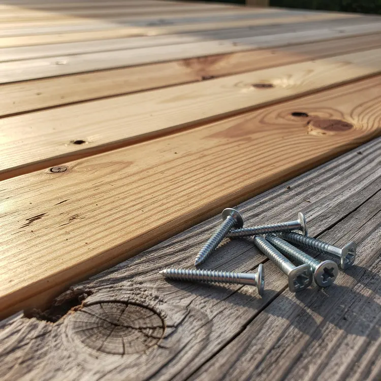 Deck Board Repair with Galvanized Screws