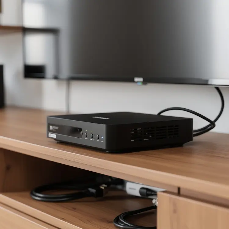 Set-Top Box / Media Receiver on TV Stand