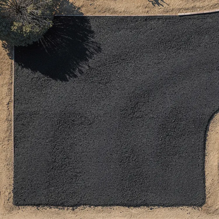 Freshly Paved Black Asphalt Driveway – Aerial View