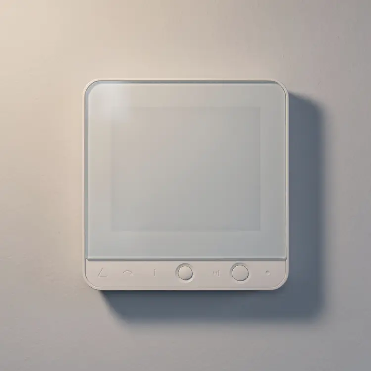 Programmable Thermostat Mounted on Interior Wall