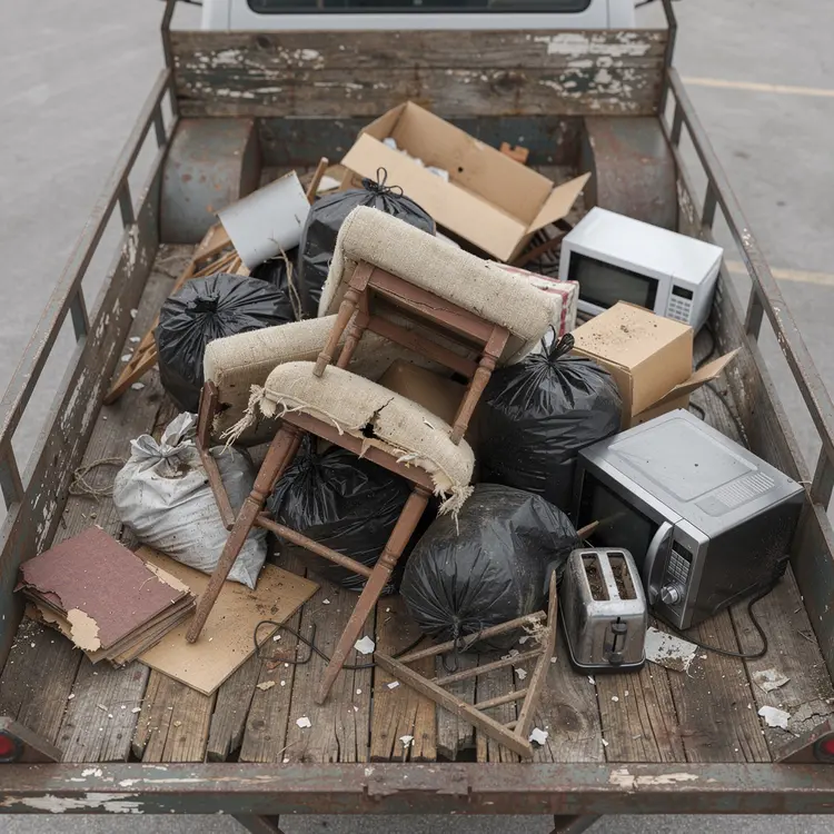 Truck Bed Full of Household Junk and Debris