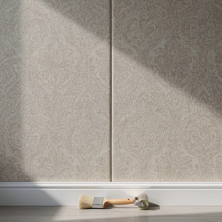 Freshly Installed Wallpaper with Seam Roller