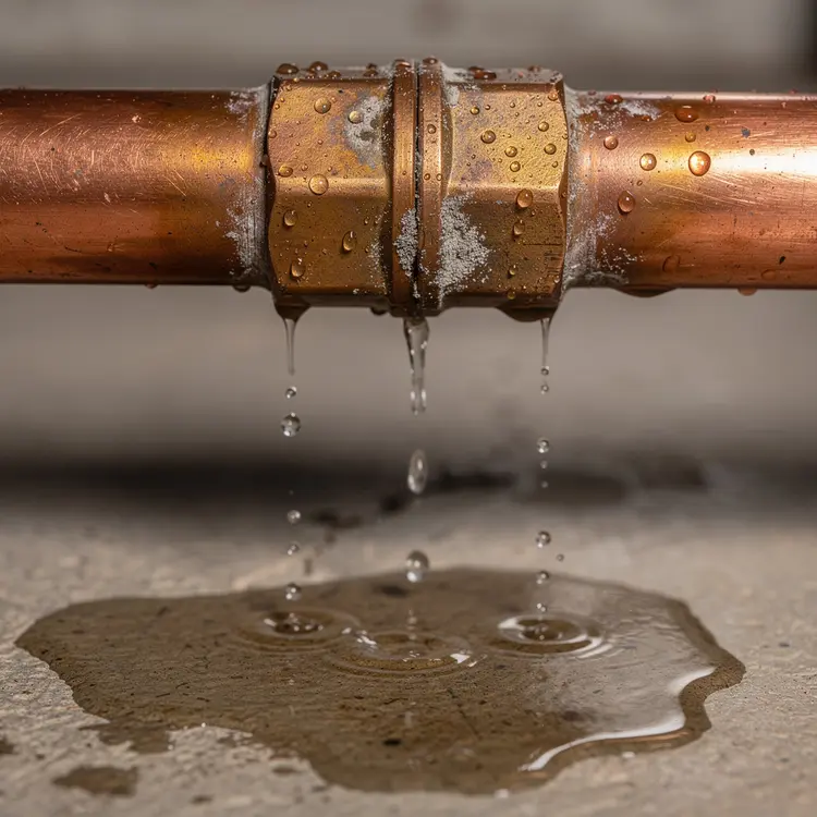 Leaking Copper Pipe Fitting