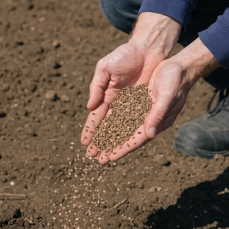 Hand Seeding Tilled Soil