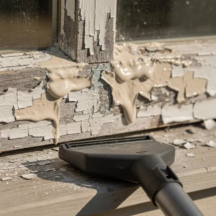 Lead Paint Removal from Weathered Window Frame