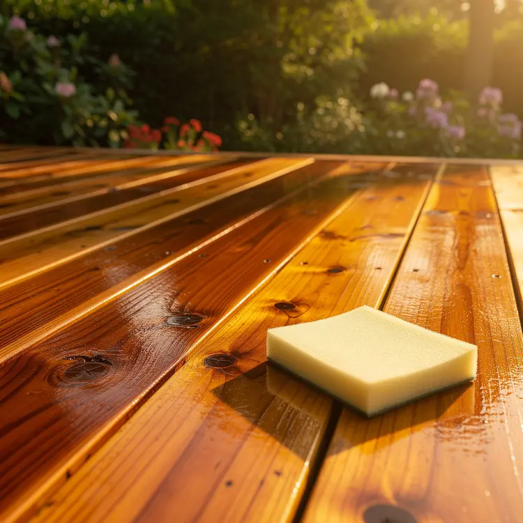Freshly Stained Cedar Deck Surface