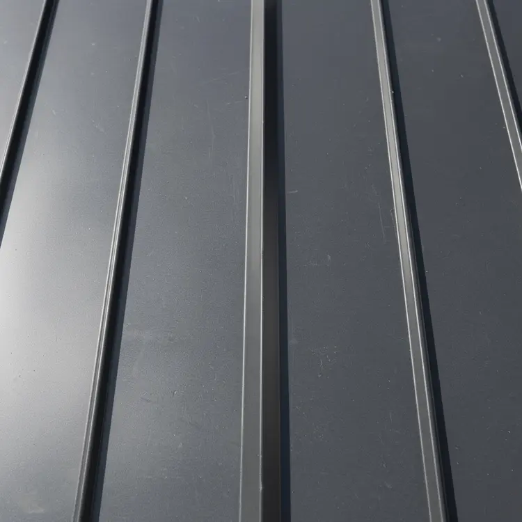 Standing-Seam Metal Roofing Panels Close-Up