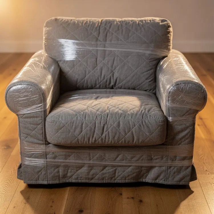 Wrapped Armchair Ready for Moving