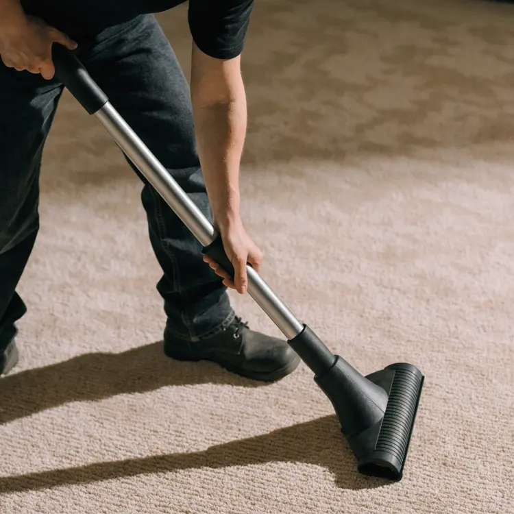 Person Vacuuming Carpet