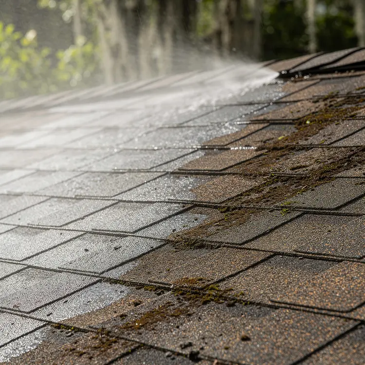 Soft Wash Roof Cleaning on Asphalt Shingles