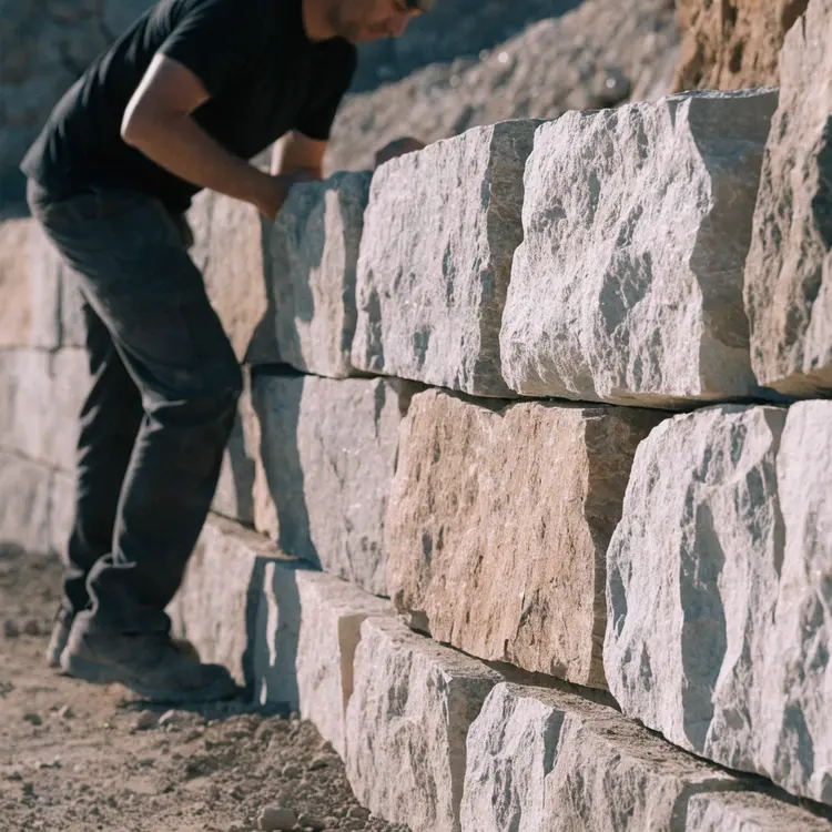 Stone Retaining Wall Construction