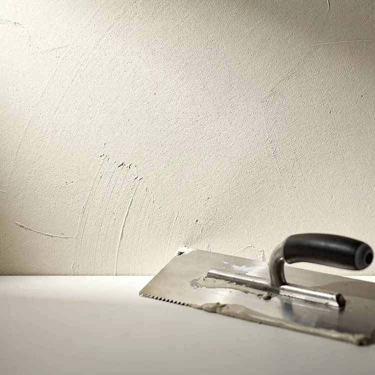 Plastering Trowel Against Freshly Plastered Wall
