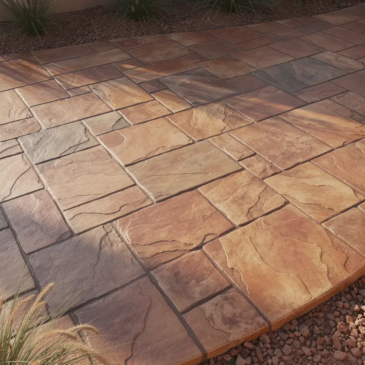 Stamped Concrete Patio with Ashlar Slate Pattern