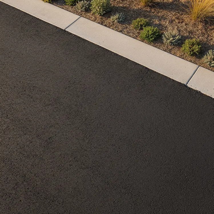 Freshly Paved Asphalt Residential Driveway