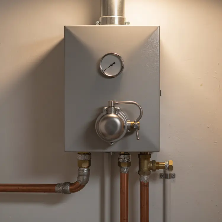 Residential Hot Water Boiler with Copper Pipe Connections