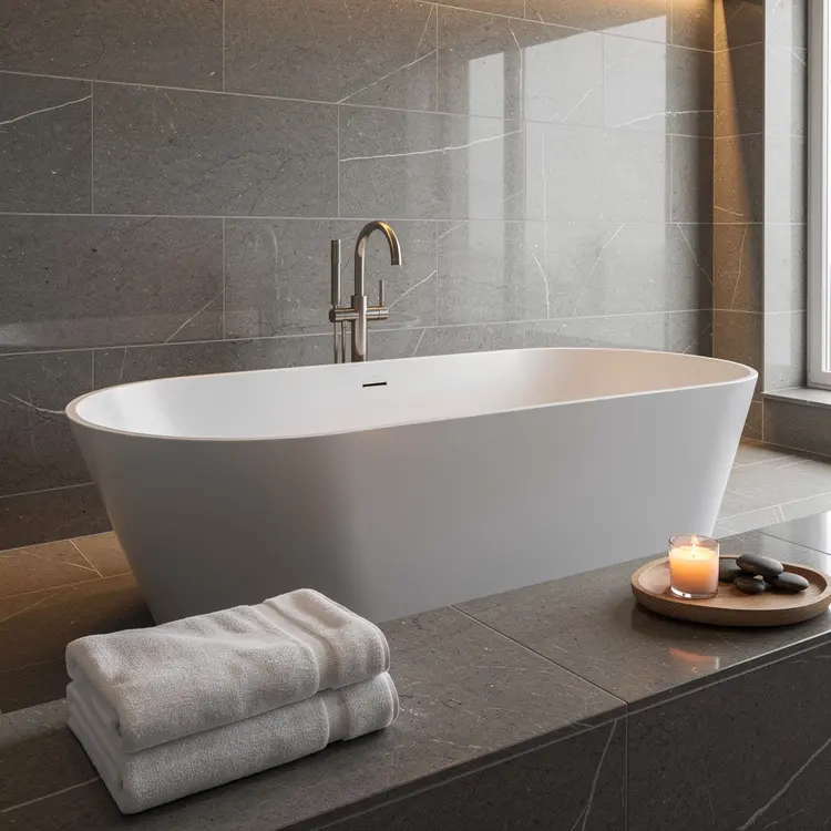 Luxury Spa-Style Freestanding Soaking Tub Bathroom