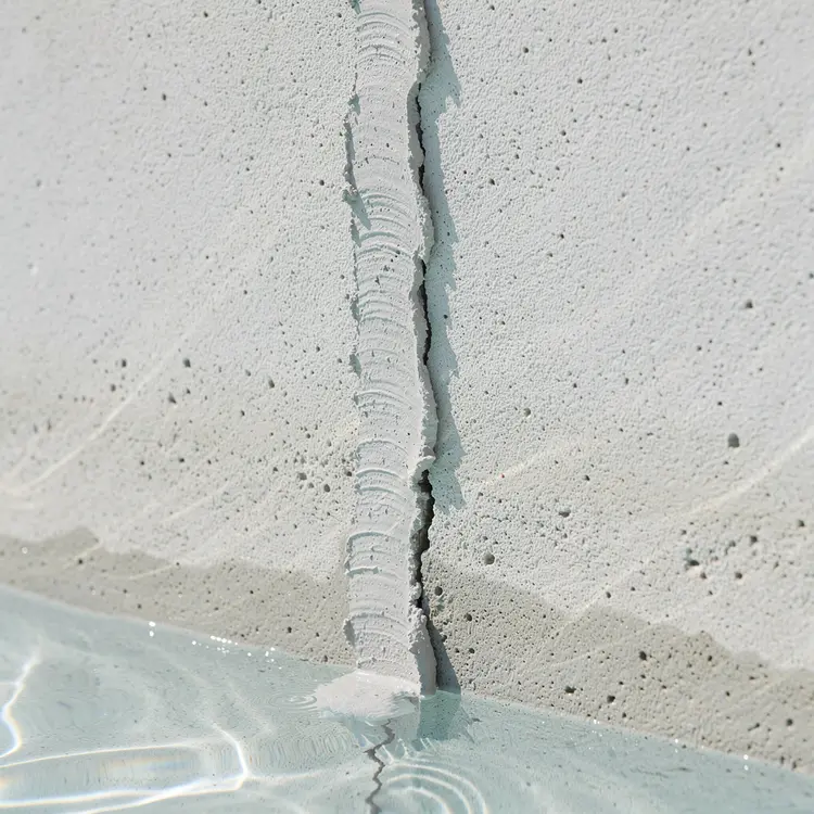 Pool Wall Crack Repair with Hydraulic Cement