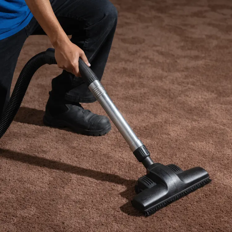 Vacuuming Brown Carpet