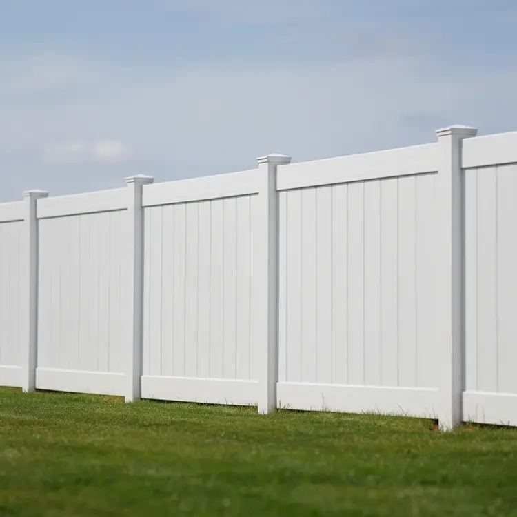 White Vinyl Privacy Fence Installation