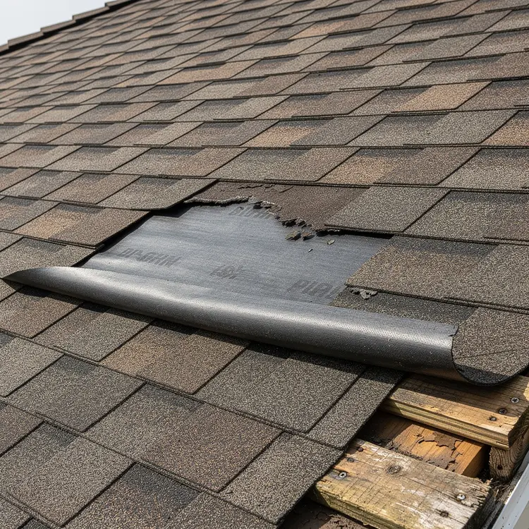Damaged Asphalt Shingle Roof Repair