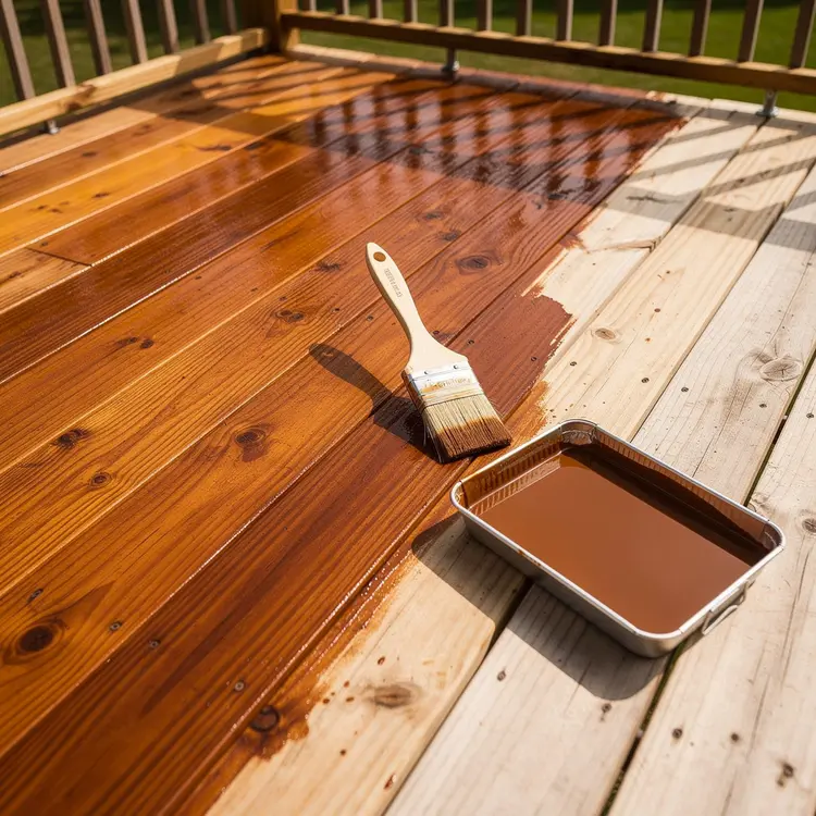 Deck Staining in Progress