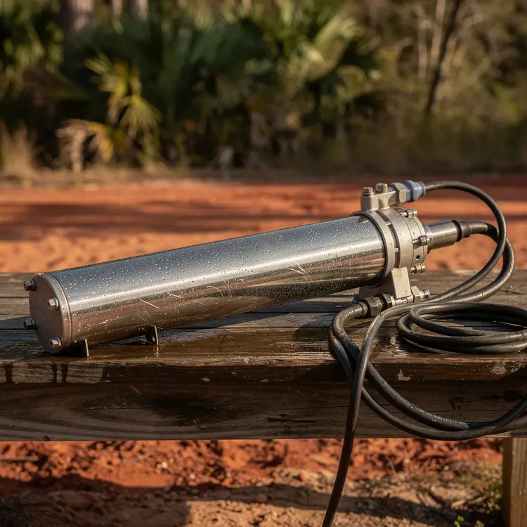 Submersible Well Pump Pulled for Service