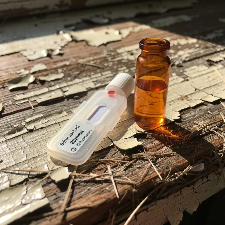 Lead Paint Test Kit on Weathered Surface