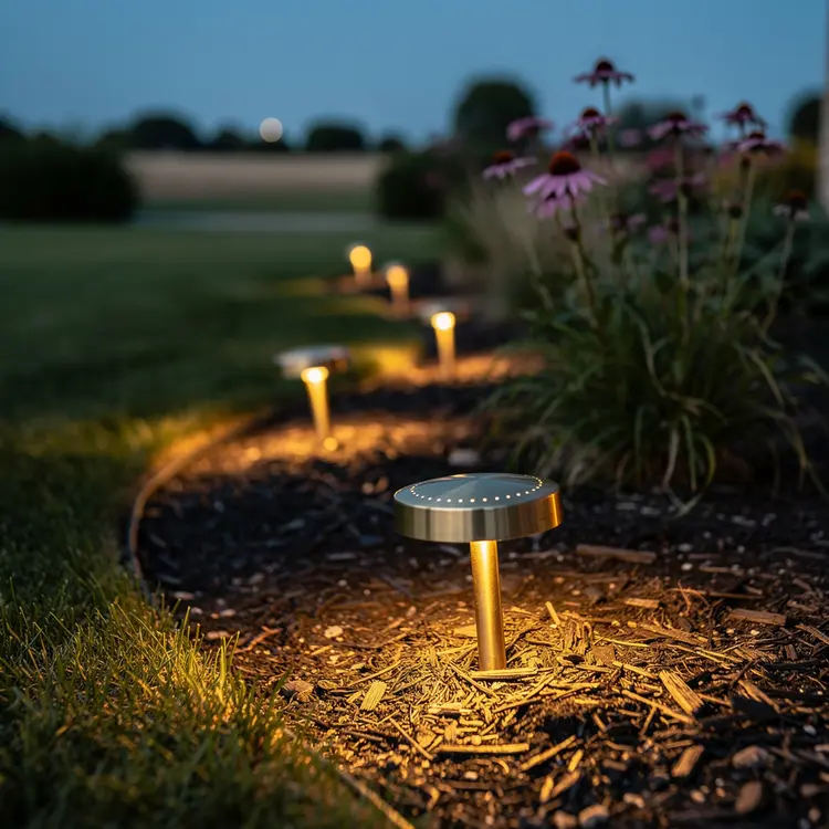 Residential Landscape Path Lighting at Dusk