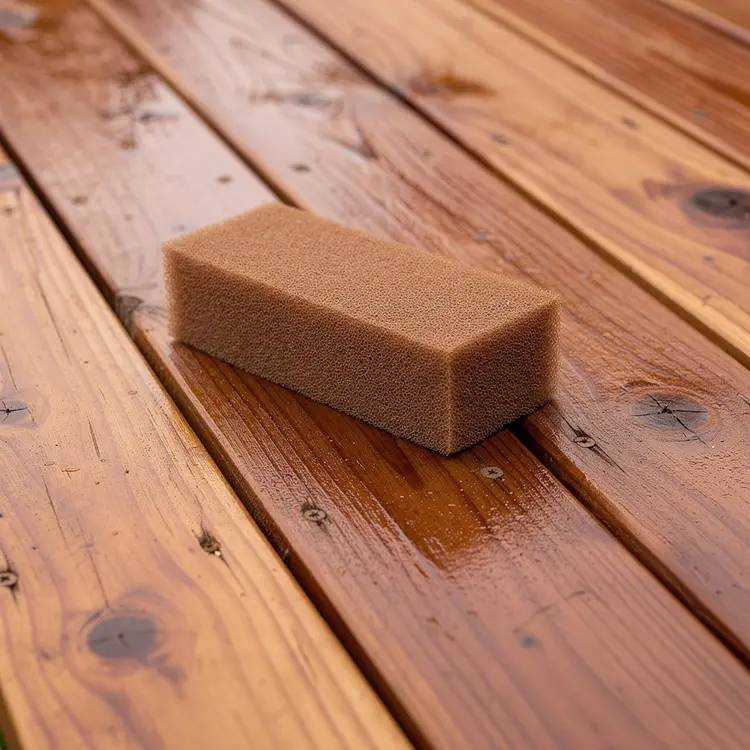 Cedar Deck Staining Mid-Application