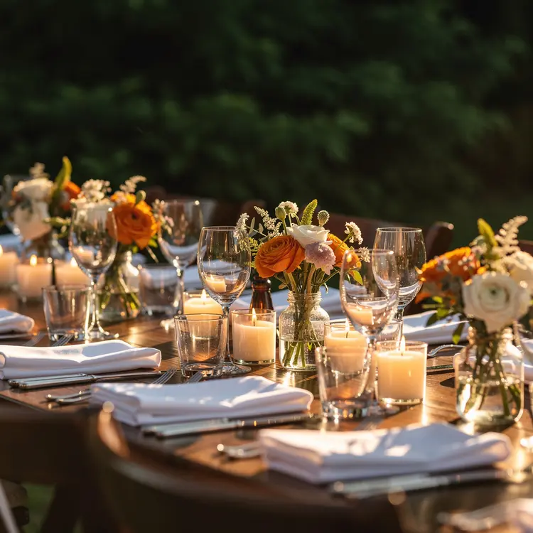 Elegant Outdoor Event Reception Table Setting