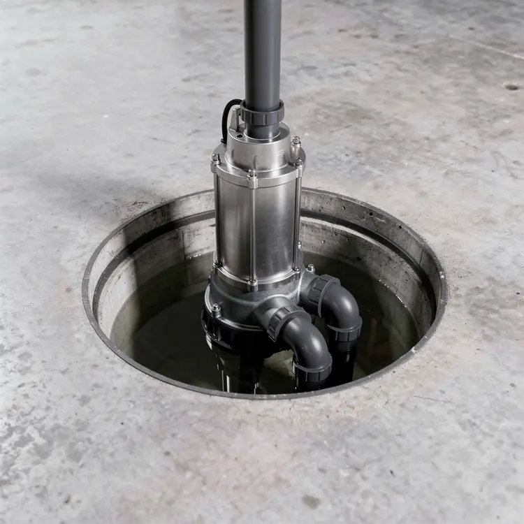 Sump Pump Installation in Concrete Pit
