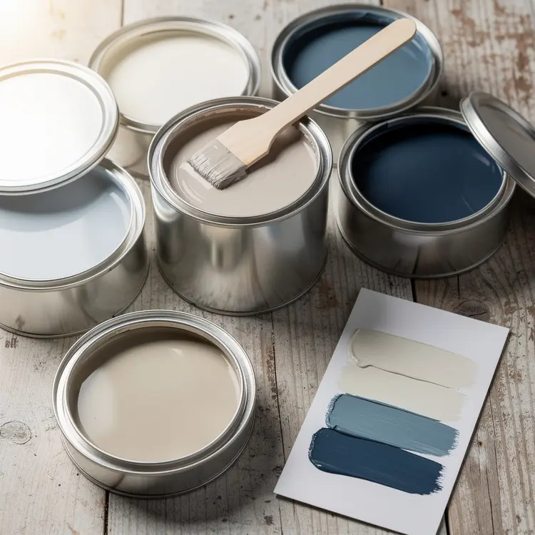 Paint Cans with Color Swatches