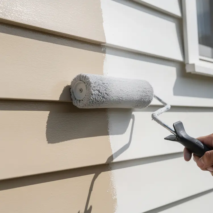 Exterior House Painting with Roller