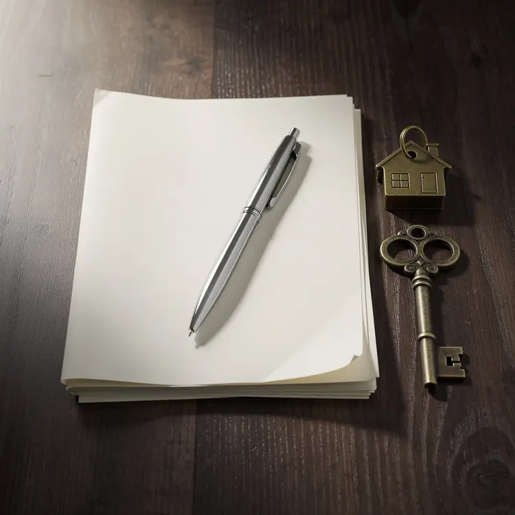 Real Estate Documents and House Key