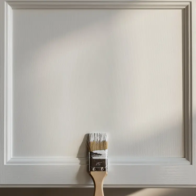 Freshly Painted White Cabinet Door