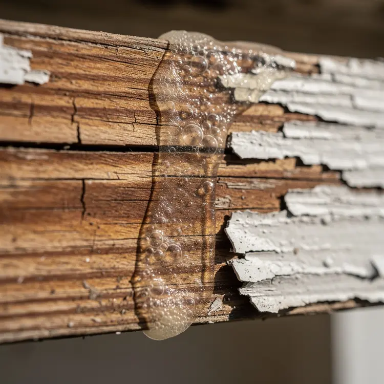Chemical Paint Removal on Weathered Wood Exterior
