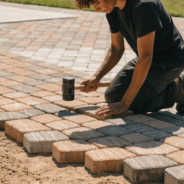 Paver Installation in Progress