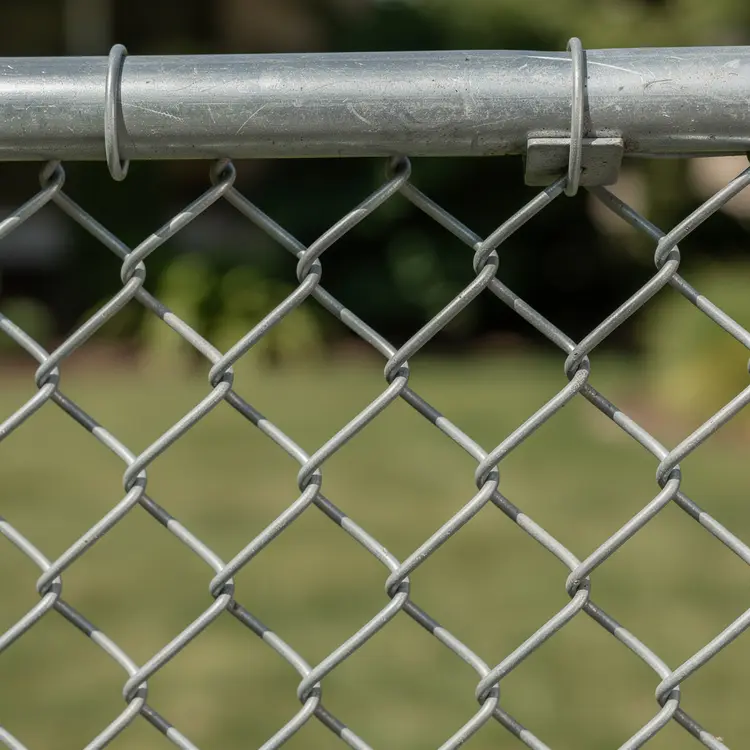Galvanized Chain Link Fence Close-Up