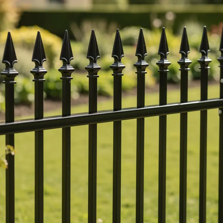 Black Aluminum Spear-Top Fence Installation