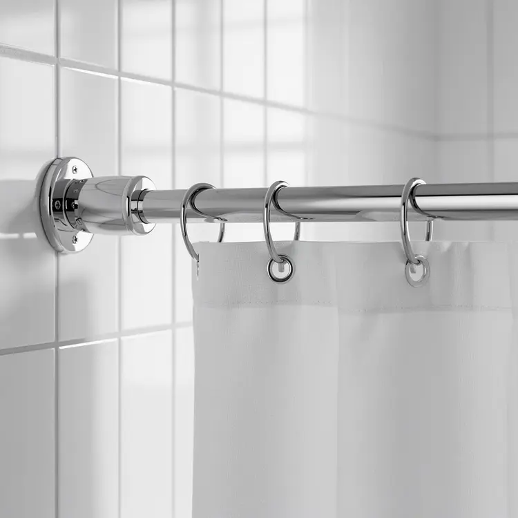 Chrome Shower Curtain Rod Installation