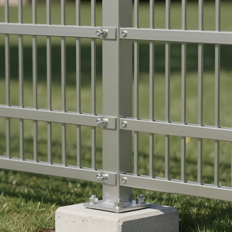 Aluminum Fence Post Installation on Concrete Footing