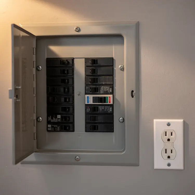 Residential Electrical Panel and GFCI Outlet