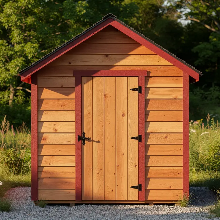 Freshly Built Cedar Wood Storage Shed