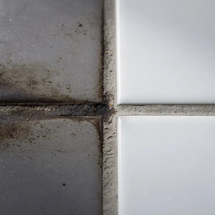 Dirty vs. Clean Tile Grout Comparison