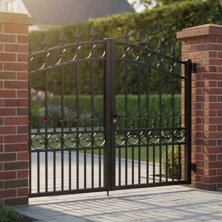 Ornamental Wrought Iron Driveway Gate Installation